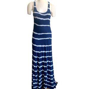 Hard Tail Racerback Maxi Dress Organic Cotton & Bamboo Tie Dye Stripe Sz S #31K